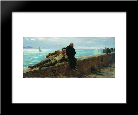 Tramps. Homeless. 20x24 Black Modern Wood Framed Art Print Poster by Repin, Ilya