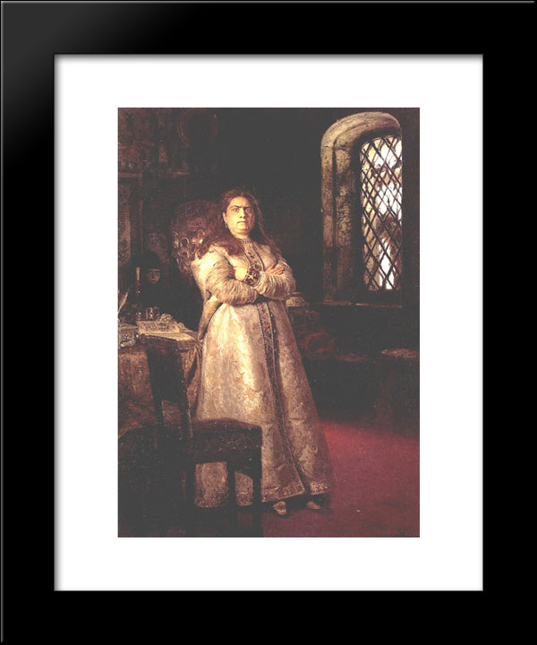 Tsarevna Sophia Alexeevna In The Novodevitchy Convent 20x24 Black Modern Wood Framed Art Print Poster by Repin, Ilya