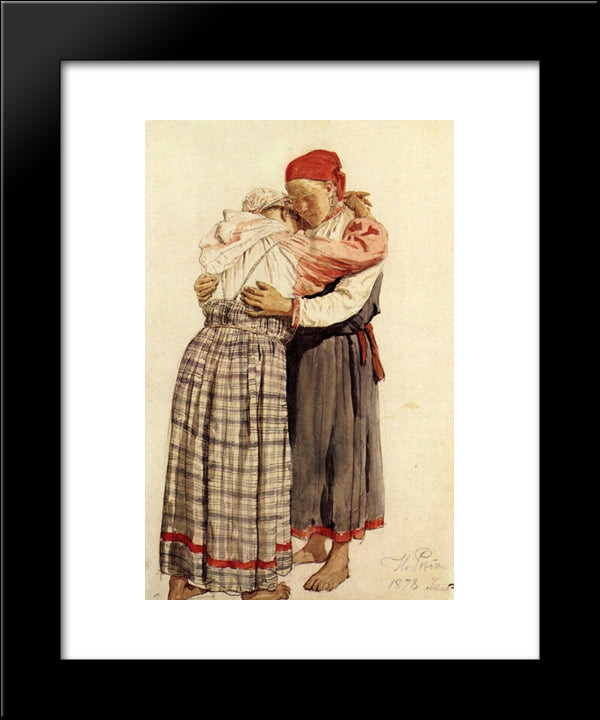 Two Woman 20x24 Black Modern Wood Framed Art Print Poster by Repin, Ilya