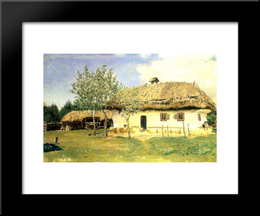 Ukrainian Peasant House 20x24 Black Modern Wood Framed Art Print Poster by Repin, Ilya