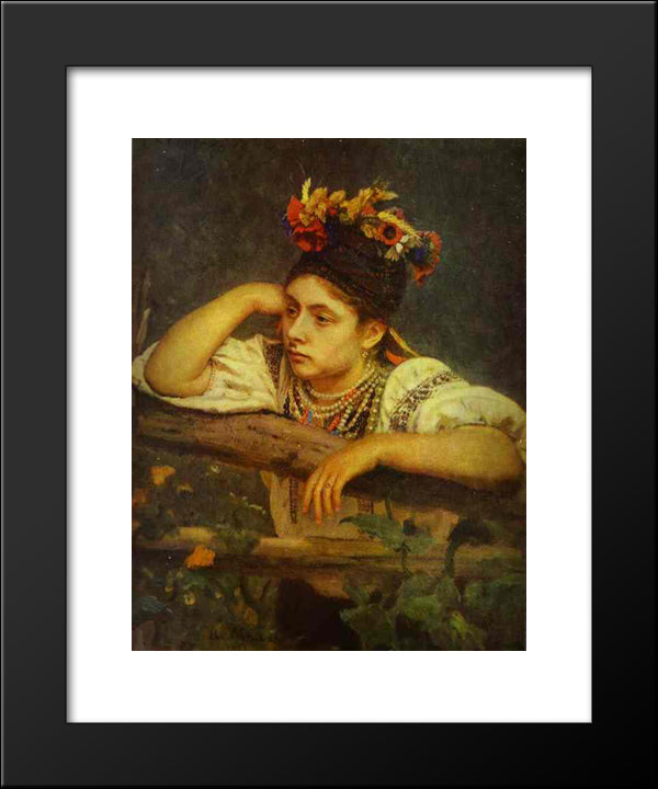 Ukranian Girl 20x24 Black Modern Wood Framed Art Print Poster by Repin, Ilya