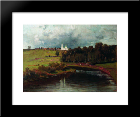 View Of The Village Varvarino 20x24 Black Modern Wood Framed Art Print Poster by Repin, Ilya