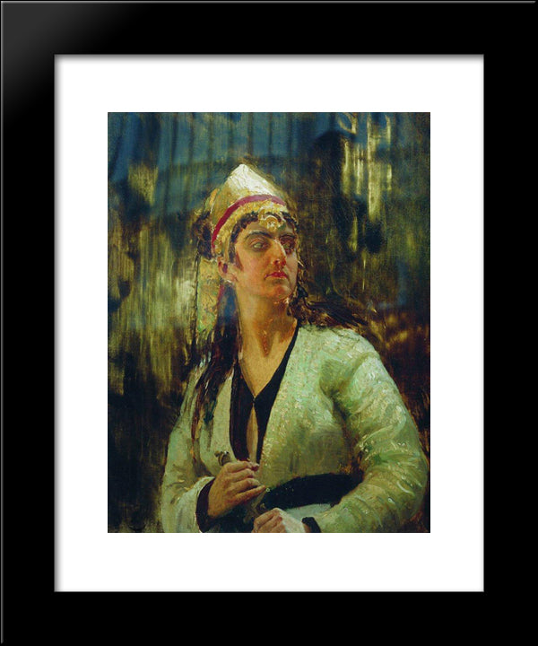 Woman With Dagger 20x24 Black Modern Wood Framed Art Print Poster by Repin, Ilya