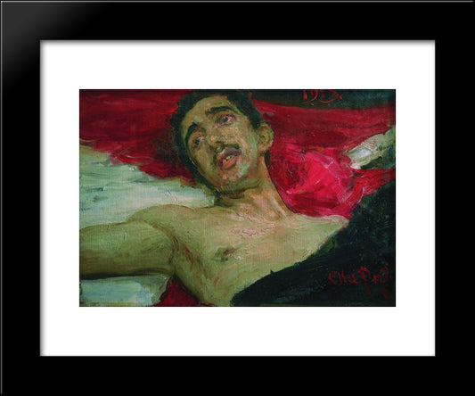 Wounded Man 20x24 Black Modern Wood Framed Art Print Poster by Repin, Ilya