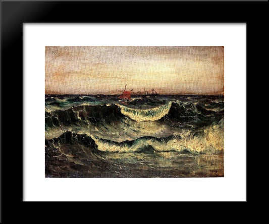 Kymata 20x24 Black Modern Wood Framed Art Print Poster by Altamouras, Ioannis