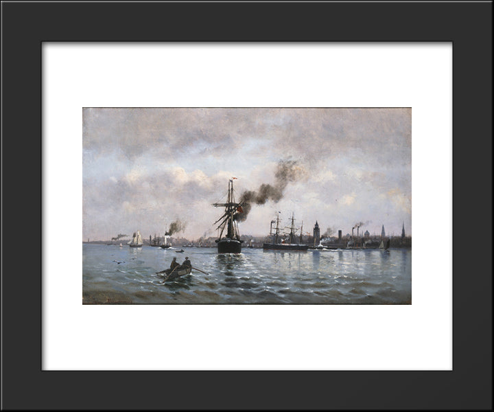 Port Of Copenhagen 20x24 Black Modern Wood Framed Art Print Poster by Altamouras, Ioannis