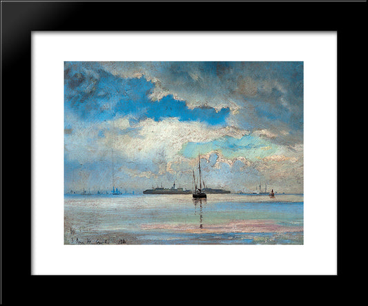 Seascape 20x24 Black Modern Wood Framed Art Print Poster by Altamouras, Ioannis