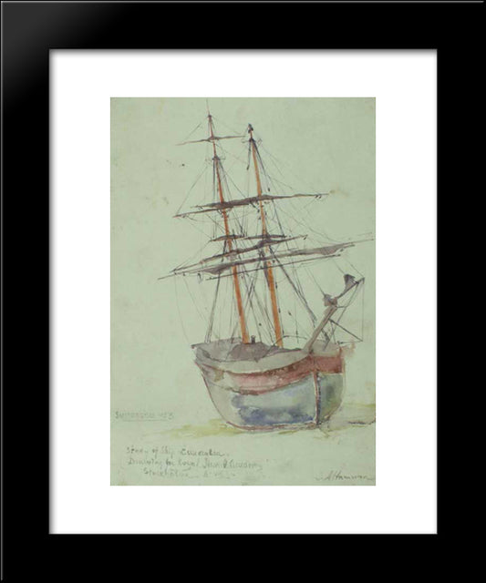 Study On The Ship Esmeralda 20x24 Black Modern Wood Framed Art Print Poster by Altamouras, Ioannis