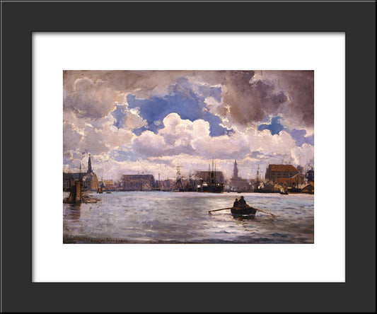 The Port Of Copenhagen 20x24 Black Modern Wood Framed Art Print Poster by Altamouras, Ioannis