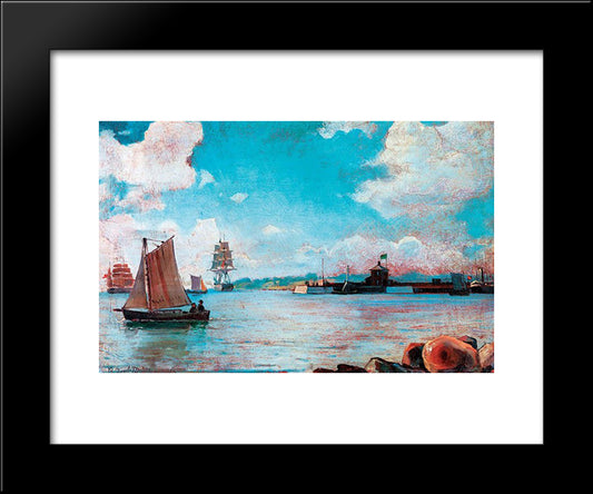 View Of The Sea 20x24 Black Modern Wood Framed Art Print Poster by Altamouras, Ioannis