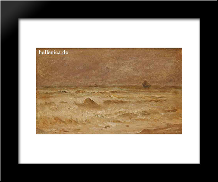 Waves 20x24 Black Modern Wood Framed Art Print Poster by Altamouras, Ioannis