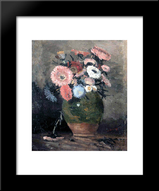 Chrysanthemum 20x24 Black Modern Wood Framed Art Print Poster by Andreescu, Ion