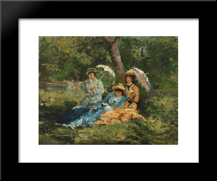 In The Park 20x24 Black Modern Wood Framed Art Print Poster by Andreescu, Ion