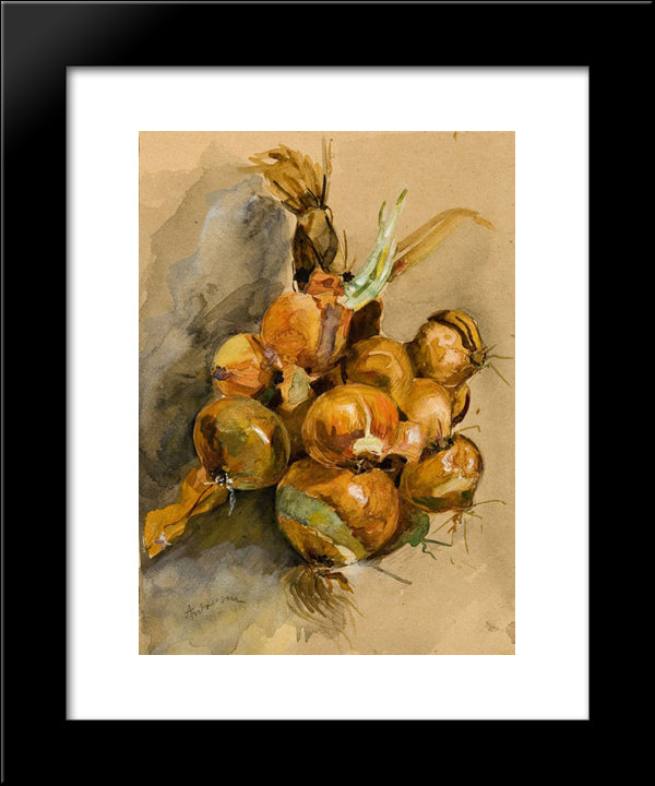 Onions 20x24 Black Modern Wood Framed Art Print Poster by Andreescu, Ion