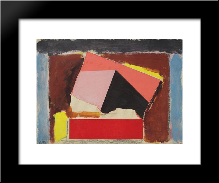 Composition With Evanescent Butterfly 20x24 Black Modern Wood Framed Art Print Poster by Pacea, Ion