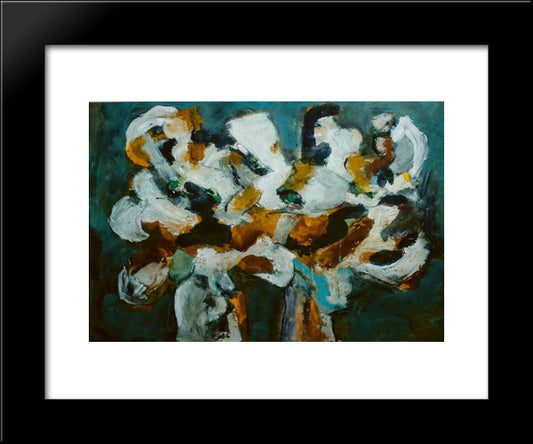 Flori 20x24 Black Modern Wood Framed Art Print Poster by Pacea, Ion