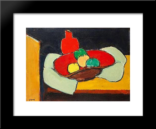 Nature Morte Aux Pommes 20x24 Black Modern Wood Framed Art Print Poster by Pacea, Ion