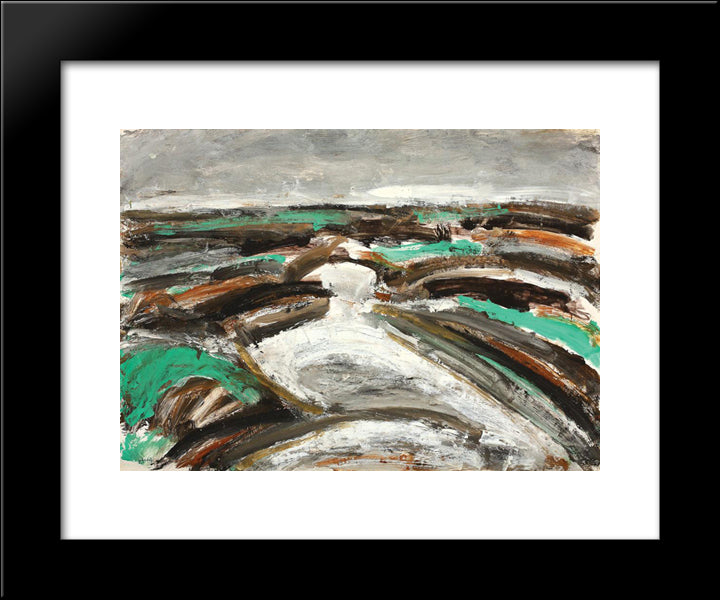 Peisaj 20x24 Black Modern Wood Framed Art Print Poster by Pacea, Ion