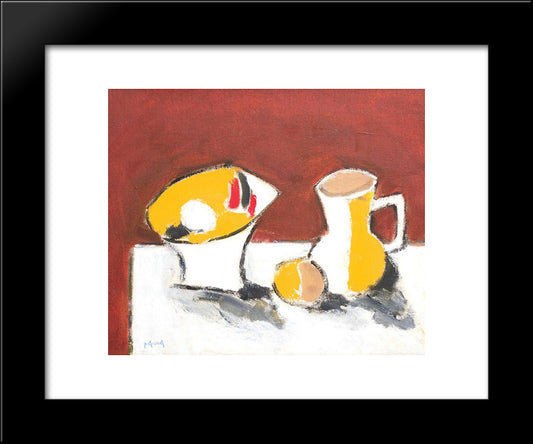 Still Life With Tazza And Jar 20x24 Black Modern Wood Framed Art Print Poster by Pacea, Ion