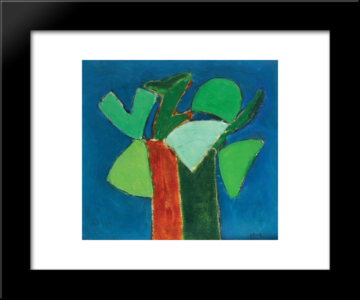 Tree Coming Into Bud 20x24 Black Modern Wood Framed Art Print Poster by Pacea, Ion