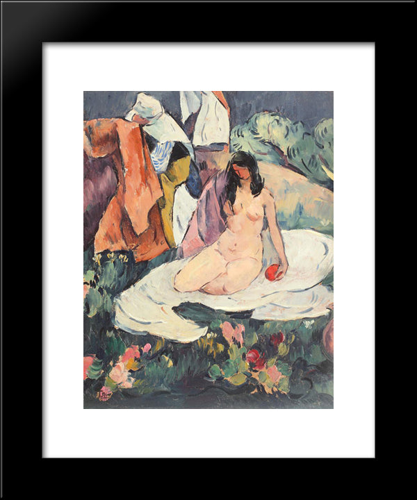 Baigneuse 20x24 Black Modern Wood Framed Art Print Poster by Theodorescu Sion, Ion