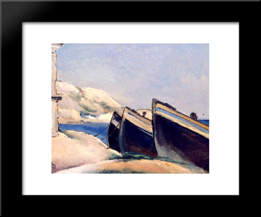 Boats 20x24 Black Modern Wood Framed Art Print Poster by Theodorescu Sion, Ion