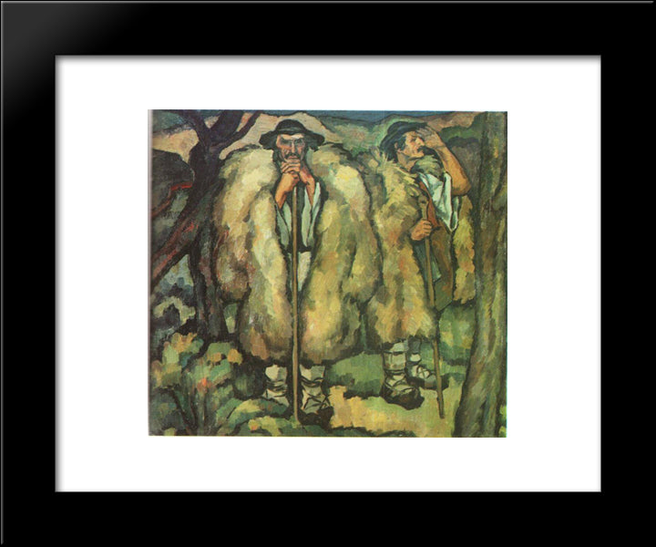 Mountain Folk 20x24 Black Modern Wood Framed Art Print Poster by Theodorescu Sion, Ion