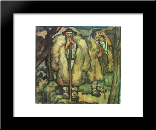 Mountain Folk 20x24 Black Modern Wood Framed Art Print Poster by Theodorescu Sion, Ion