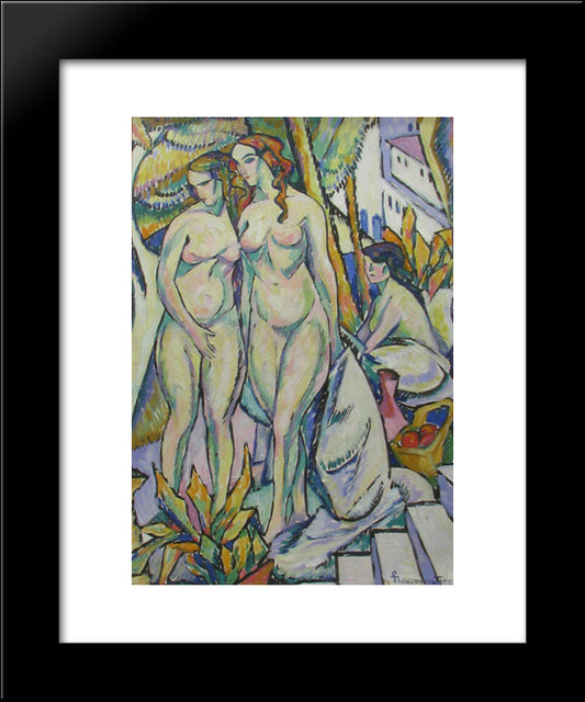 Nudes In A Landscape 20x24 Black Modern Wood Framed Art Print Poster by Theodorescu Sion, Ion