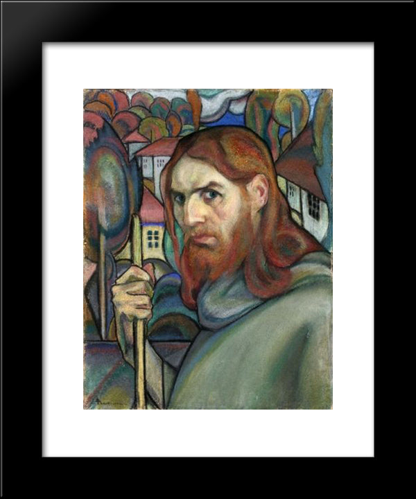 Self-Portrait 20x24 Black Modern Wood Framed Art Print Poster by Theodorescu Sion, Ion