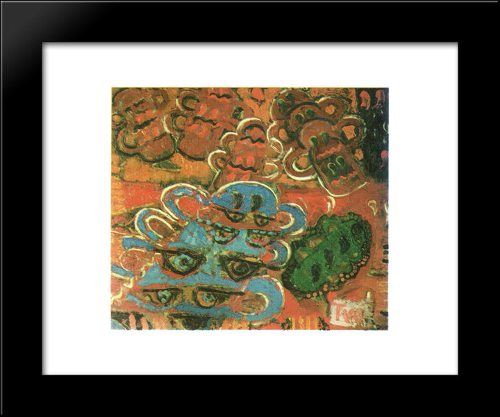 Blue Totem 20x24 Black Modern Wood Framed Art Print Poster by Tuculescu, Ion