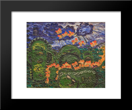 Butterfly Dance 20x24 Black Modern Wood Framed Art Print Poster by Tuculescu, Ion