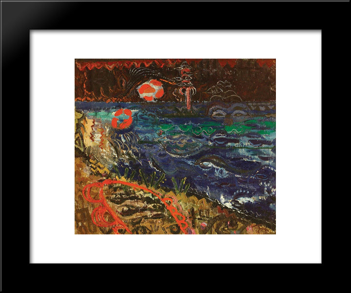 Charming Sea 20x24 Black Modern Wood Framed Art Print Poster by Tuculescu, Ion