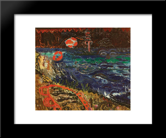 Charming Sea 20x24 Black Modern Wood Framed Art Print Poster by Tuculescu, Ion