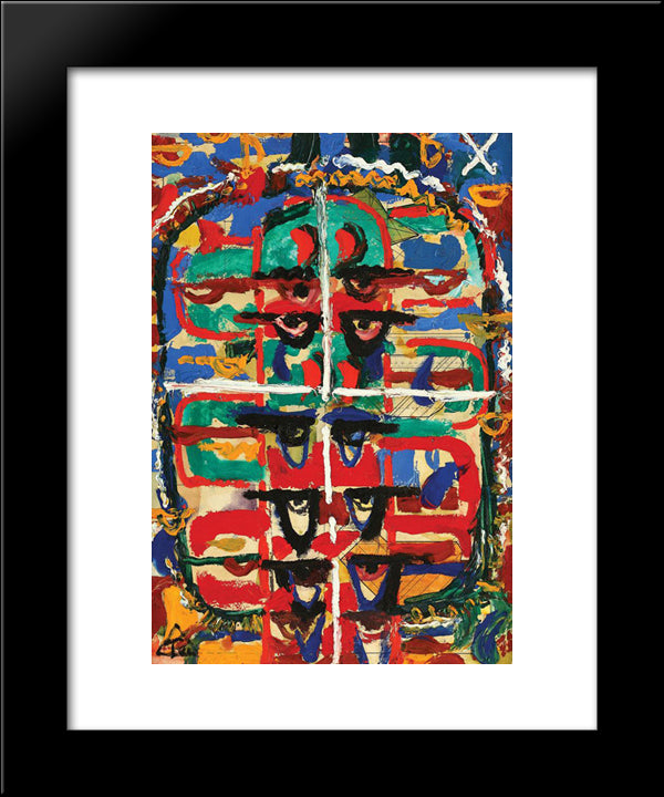 Compositon 20x24 Black Modern Wood Framed Art Print Poster by Tuculescu, Ion
