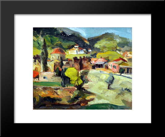Daphne Monastery 20x24 Black Modern Wood Framed Art Print Poster by Tuculescu, Ion