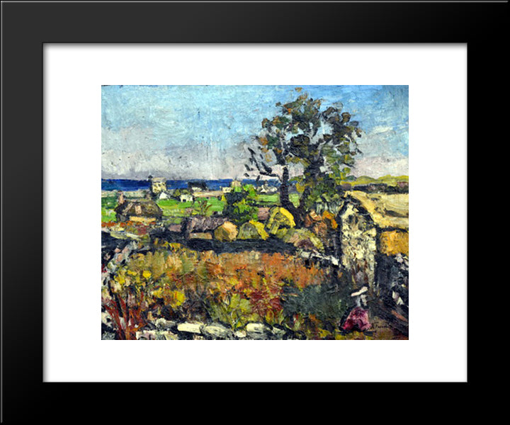 Landscape At Mangalia 20x24 Black Modern Wood Framed Art Print Poster by Tuculescu, Ion