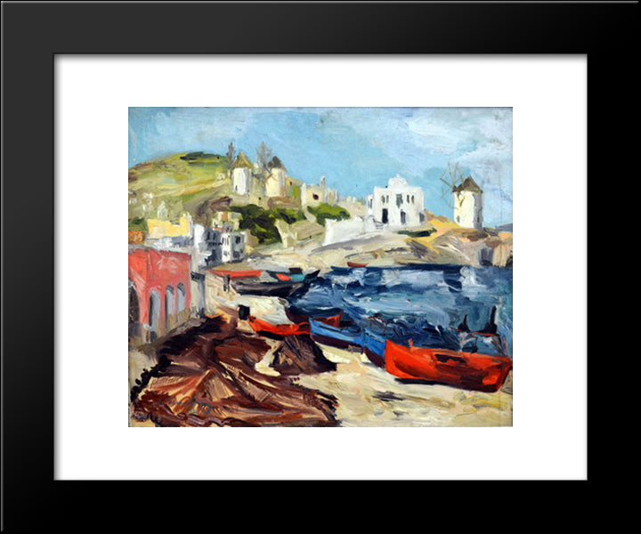 Landscape From Paros Island 20x24 Black Modern Wood Framed Art Print Poster by Tuculescu, Ion