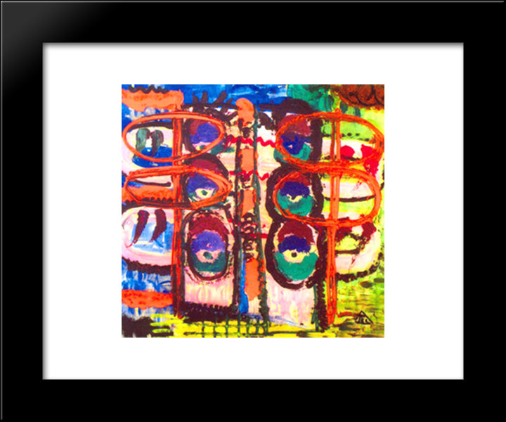 Make - Up Box (The Green Eyes) 20x24 Black Modern Wood Framed Art Print Poster by Tuculescu, Ion