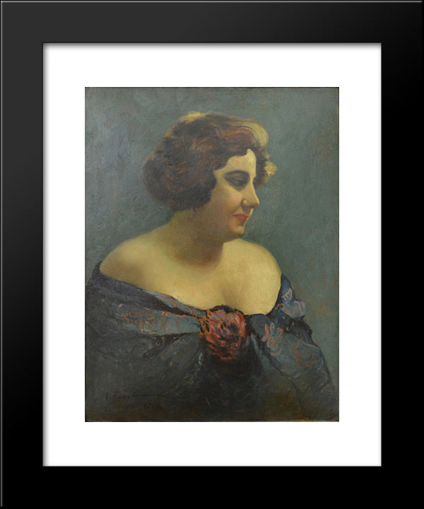 Portrait Of Actress Aura Fotino 20x24 Black Modern Wood Framed Art Print Poster by Tuculescu, Ion