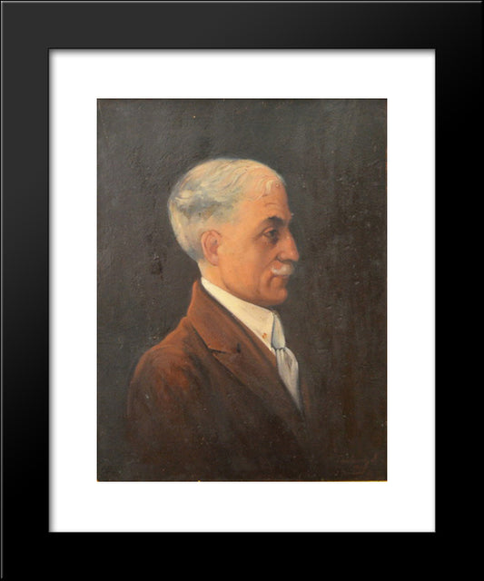 Portrait Of Prof. Ion Ciolac 20x24 Black Modern Wood Framed Art Print Poster by Tuculescu, Ion