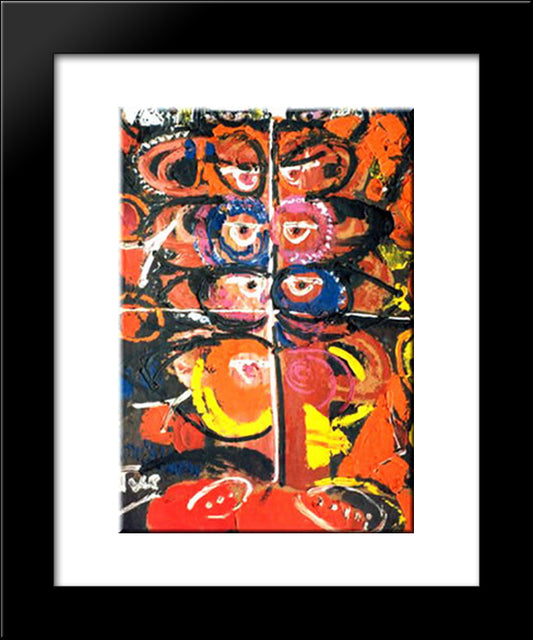 Relations In Orange 20x24 Black Modern Wood Framed Art Print Poster by Tuculescu, Ion