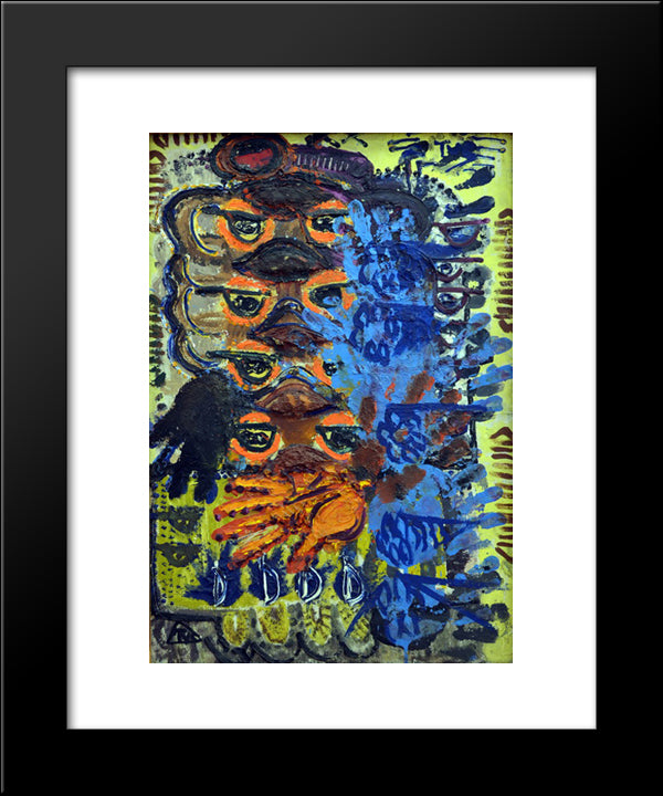 Traces 20x24 Black Modern Wood Framed Art Print Poster by Tuculescu, Ion