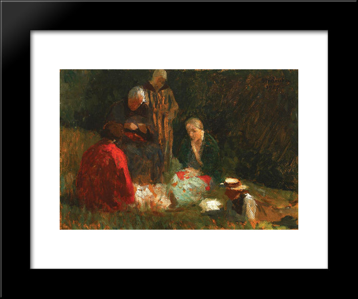 In The Family 20x24 Black Modern Wood Framed Art Print Poster by Strambu, Ipolit