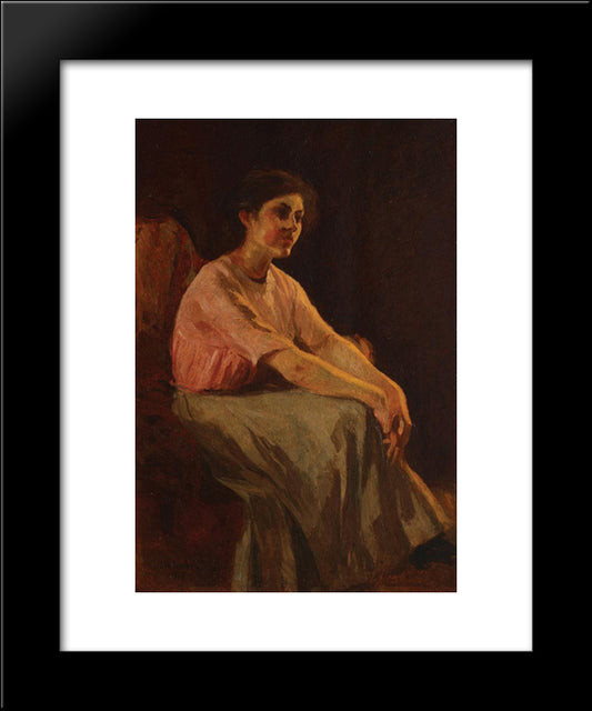 Thinking 20x24 Black Modern Wood Framed Art Print Poster by Strambu, Ipolit