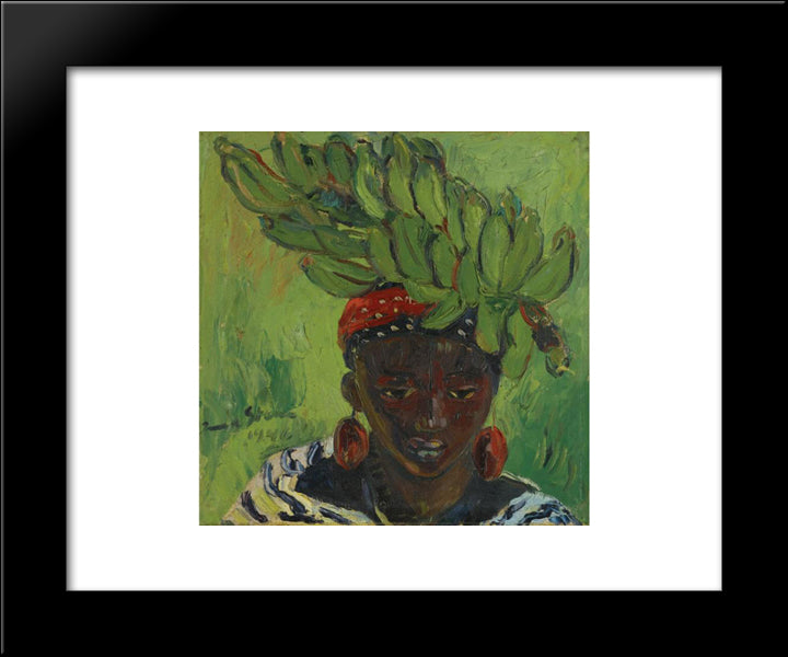 Banana Carrier 20x24 Black Modern Wood Framed Art Print Poster by Stern, Irma