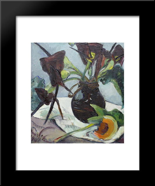 Black Lilies 20x24 Black Modern Wood Framed Art Print Poster by Stern, Irma