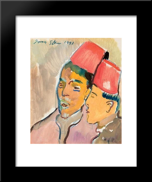 Men In Red Fezzes 20x24 Black Modern Wood Framed Art Print Poster by Stern, Irma