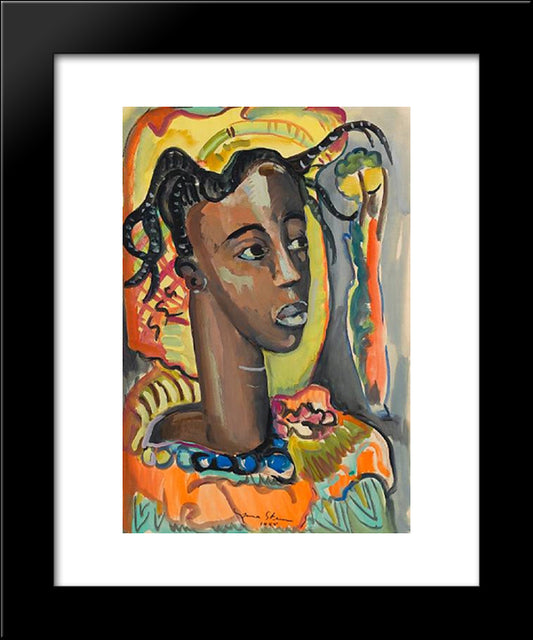 Portrait Of A West African Girl 20x24 Black Modern Wood Framed Art Print Poster by Stern, Irma