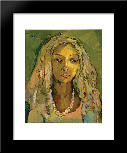 Portrait Of A Young Malay Girl 20x24 Black Modern Wood Framed Art Print Poster by Stern, Irma